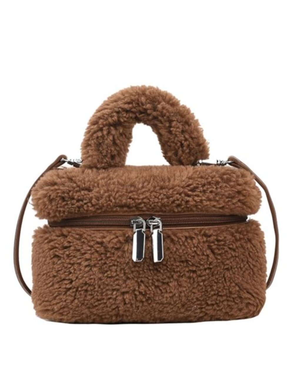Faux Fur Crossbody Bag Lambswool Fuzzy Purse Cute Fluffy Handbag for Women